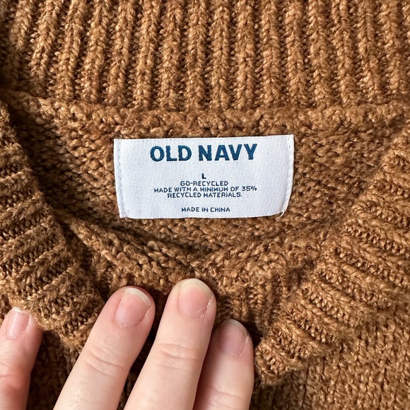 Old Navy Melange Cozy Mock-neck Sweater, Brown, size Large - Picture 4 of 5
